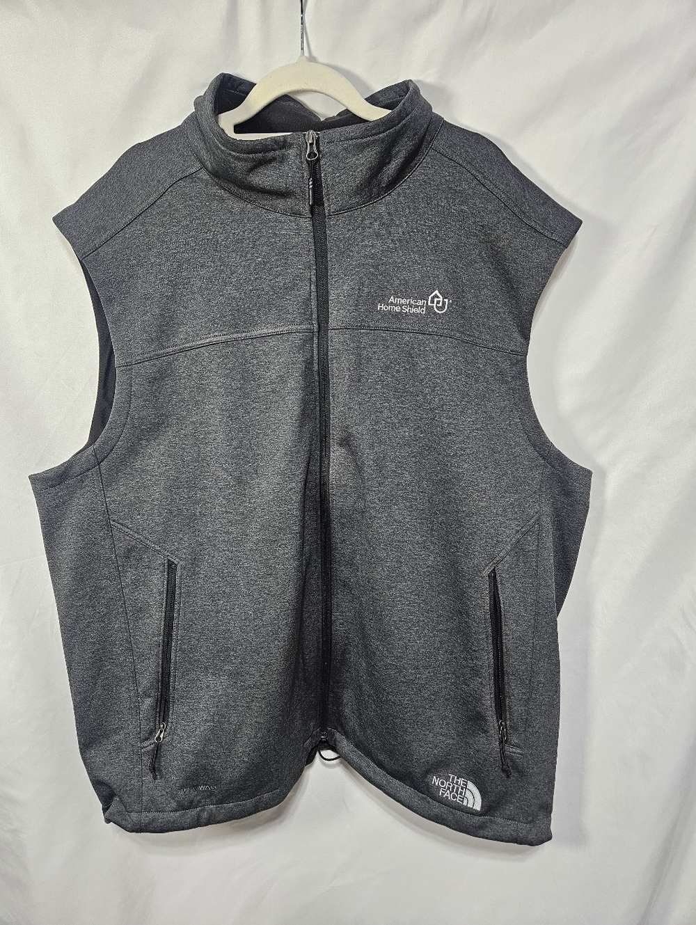 The North Face Vest Mens XXL Gray Full Zip WindWall Fleece Corporate Logo
